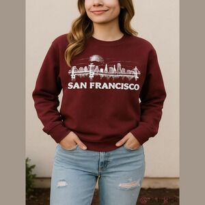 Fifth Sun San Francisco Pull Over Maroon Polyester Rayon Spandex Women S…
